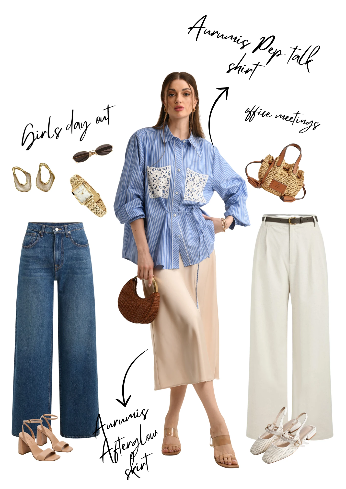 The Pep Talk Shirt styled for girls day out and office meetings